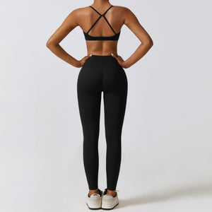 Autumn Winter Skinny Yoga Clothes Nude Feel Quick Drying Sports Suit Thin Fitness Clothes Three Piece Set