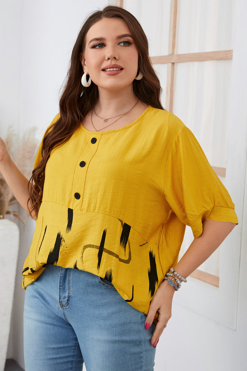 Plus Size Women Loose Short Sleeve Shirt Summer Women Clothing