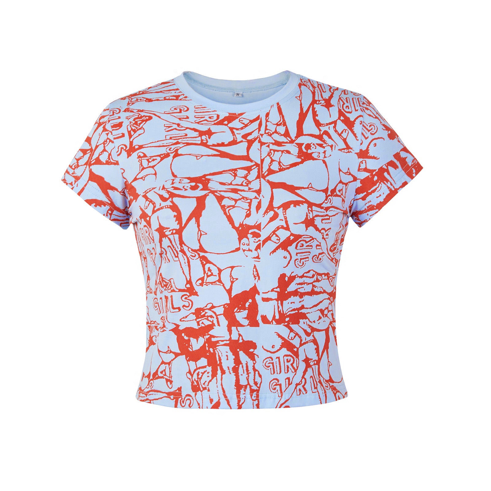 Women T shirt Casual Millennium Abstract Pattern Print Cropped Cropped T shirt