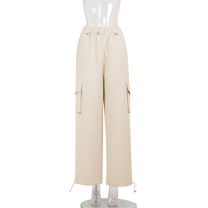 Overalls Spring Summer Women Comfort Casual Unisex Drawstring Large Pocket Wide Leg Overalls