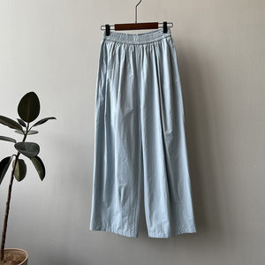 Elastic High Waist Loose Casual Grandma Pants Women Summer Wild Cropped Straight Pants