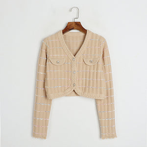 Chanel Sweater Coat Women Loose Two Piece Suit Autumn Winter Korean Knitted Cardigan Dress Set