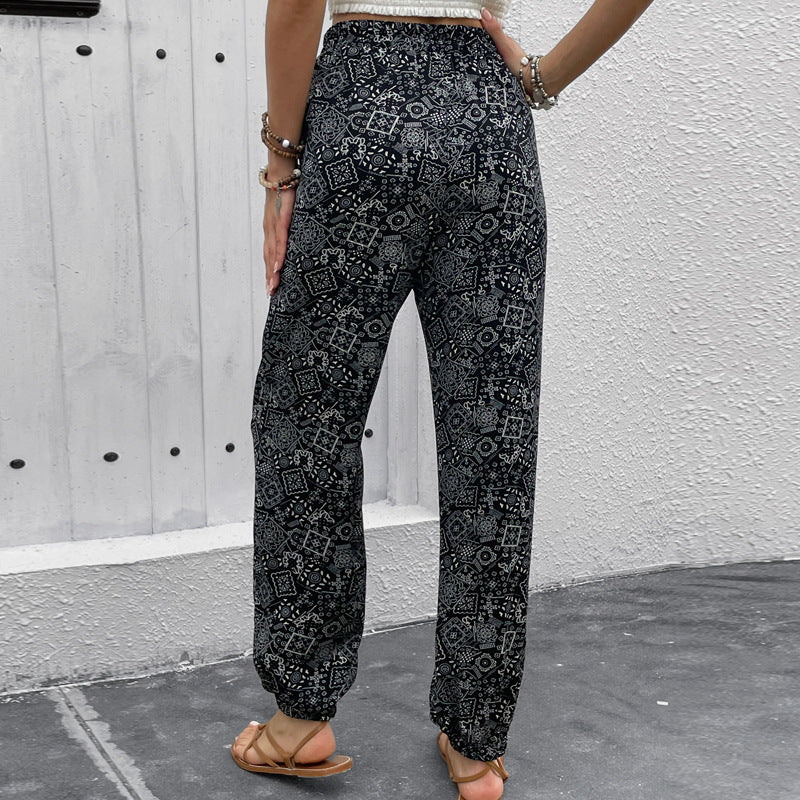 Summer Women Printing Bohemian Skinny Pants