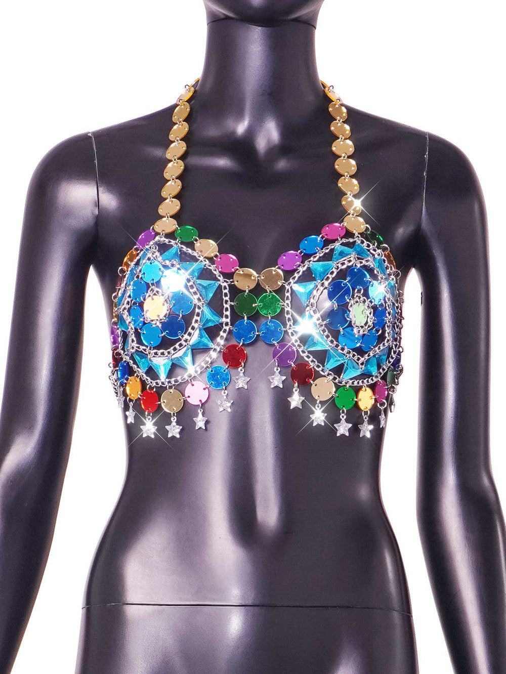 Body Cha Full Body Sexy Acrylic Nightclub Music Festival Halloween Halter Body Decoration