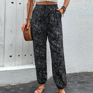 Summer Women Printing Bohemian Skinny Pants