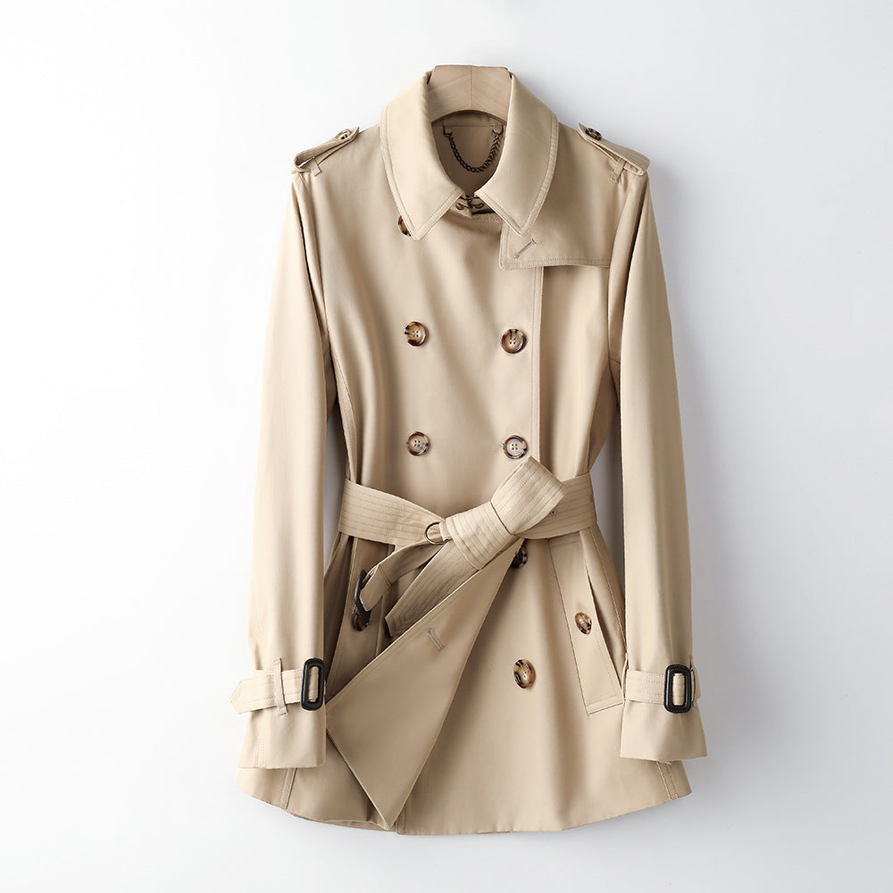 Women Element Trench Coat for Women Mid Length Fried Street Small British Spring Autumn Coat Women