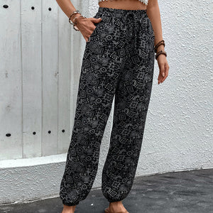 Summer Women Printing Bohemian Skinny Pants