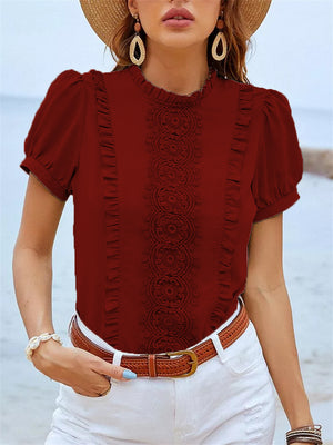 Women Clothing Casual Popular Shirt Women Lace Women Top