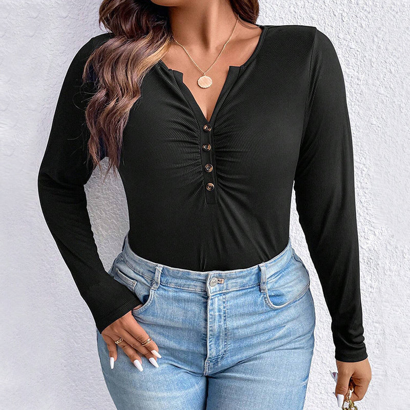 plus Size Women Clothes Autumn Winter Slim Fit round Neck Long Sleeves T shirt Knitted Elegant Top