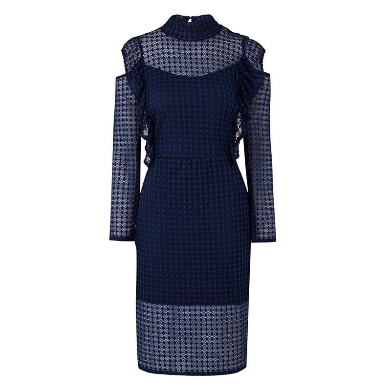 Plus Size Women Clothes Lace Slim Fit Patchwork Sheath Dress