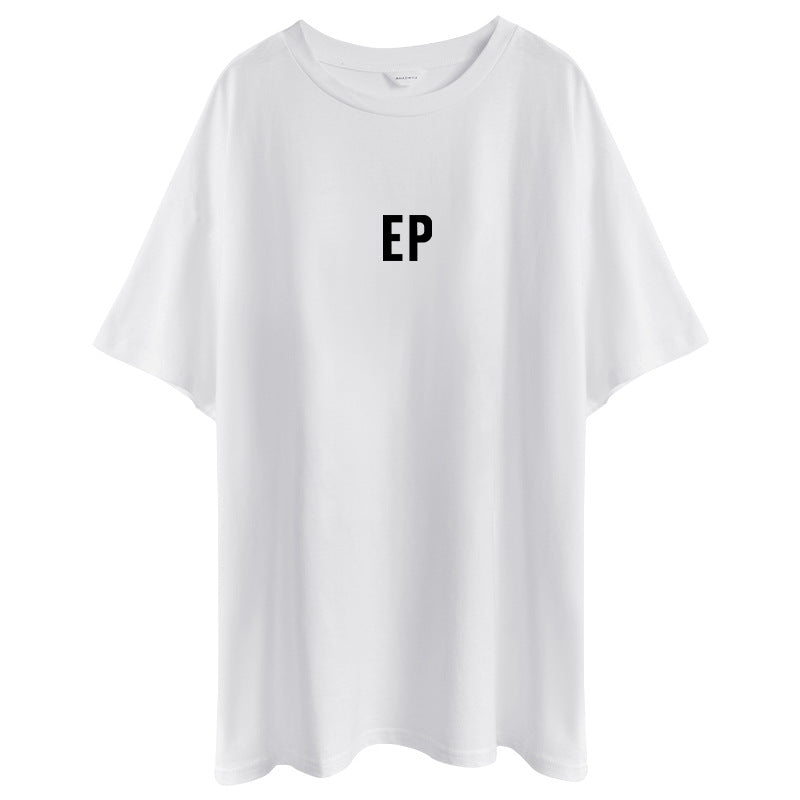 Cotton T Shirt Loose Casual Letter Graphic Print Pullover Top Boyfriend Fitness Yoga Sportswear