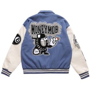 Money mob Cartoon Basketball Varsity Jacket