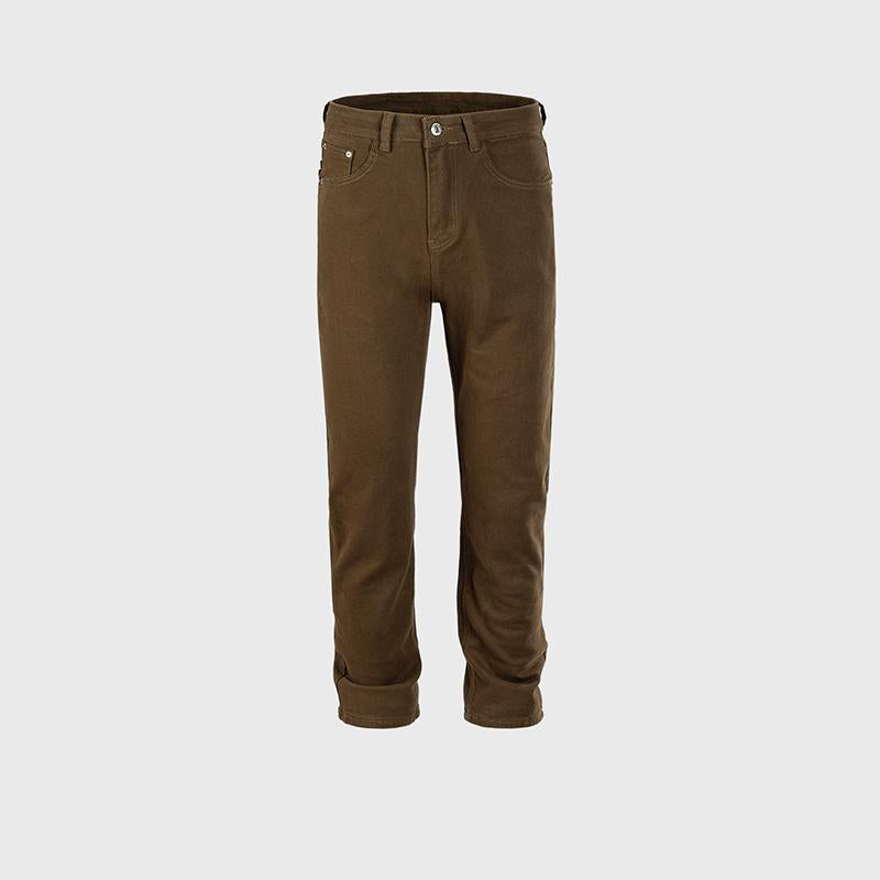 Men's New Washed Dressed Trousers Men's And Women's Same-style Slim-fit Skinny Straight Brown Multi-size Jeans