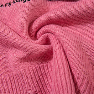 Butterfly Embroidery Sweater Original Bow Bandage Warm Autumn Pullovers Fashion Loose Round Neck Long Sleeves