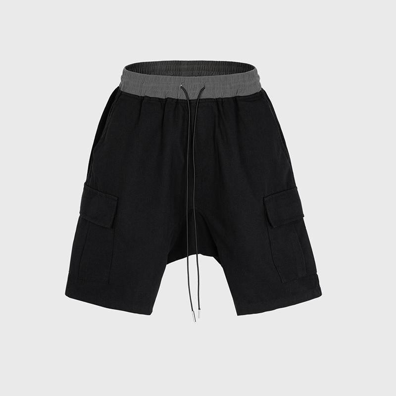 Men's Spring And Summer Urban Drawstring Washable Workwear Casual Pants Men's And Women's Same Micro-Hanging High Street Shorts