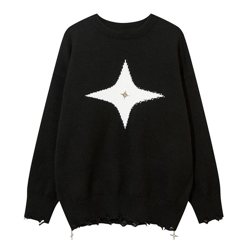 Pullovers Sweater Warm AutumnFashion Loose Round Neck Knitted Winter Long Sleeves Trendy