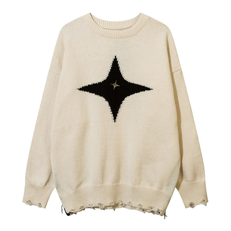 Pullovers Sweater Warm AutumnFashion Loose Round Neck Knitted Winter Long Sleeves Trendy