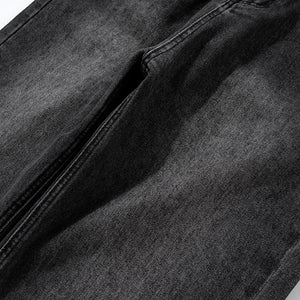 Men's Women's Urban High Street Washed White Pants Men's And Women's Slim-Fit Straight Black Fashionable Jeans