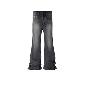 Men's Wear Women's Paris Style Black And Grey Washed Trousers Men's And Women's Same Style Old Tear Tear Jeans Trendy