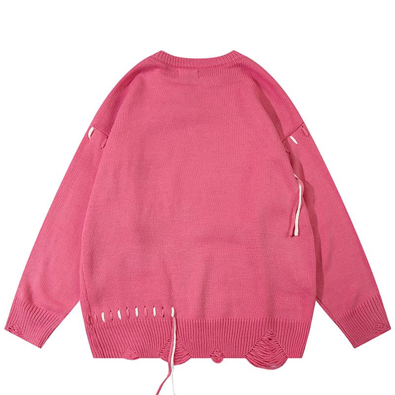 Flower Pocket Sweater Oversize Basic Autumn Warm Streetwear Long Sleeves Round Neck Fashion Pullovers