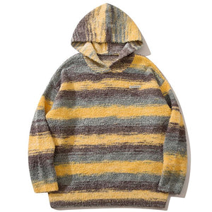 Striped Gradient Sweater Loose O Neck Winter Long Sleeves Warm Autumn Harajuku Casual Trendy Fashion