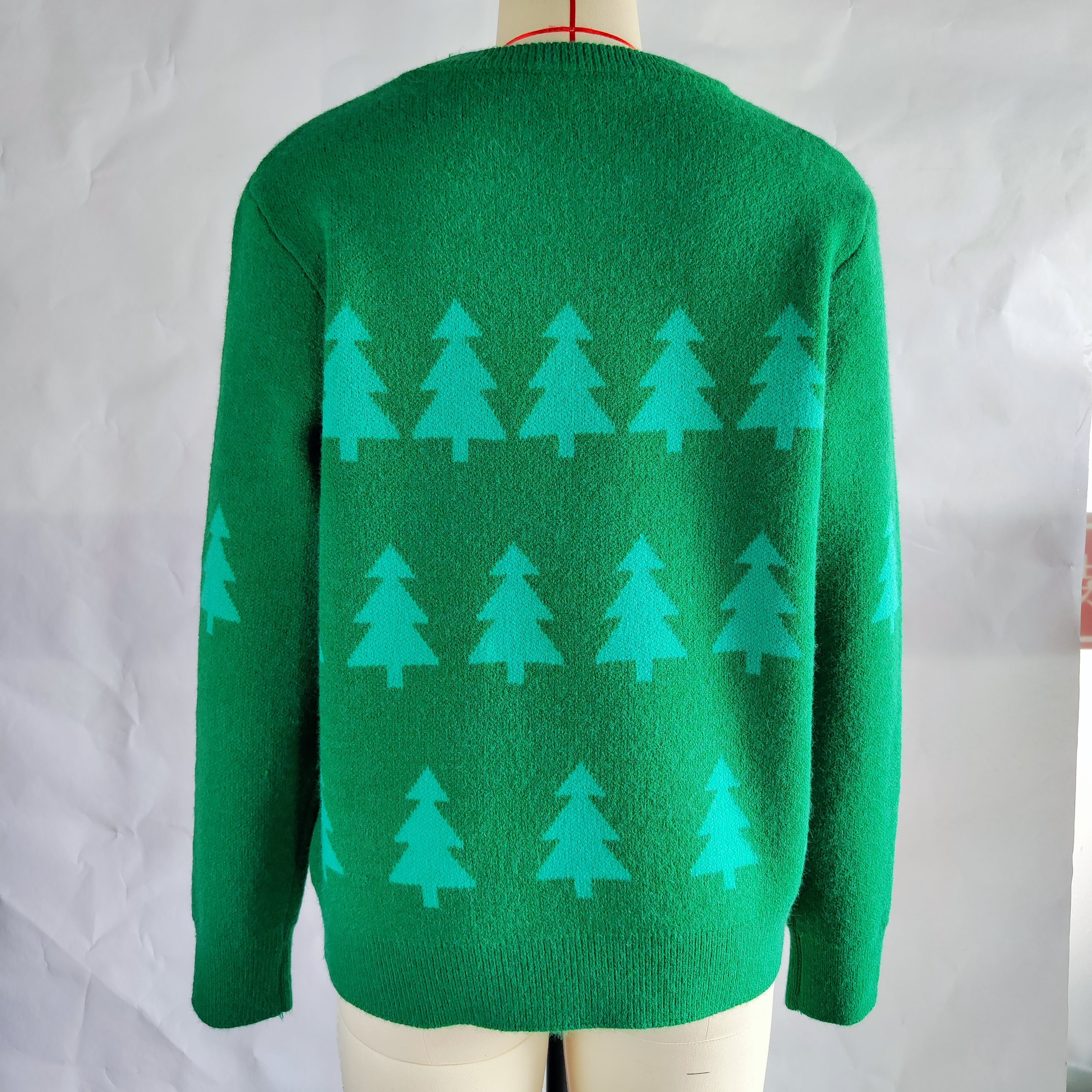 Christmas Tree Jacquard Christmas Sweater Women Casual Pullover Sweater
