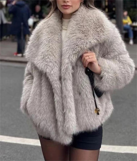Artificial Fur Mink like Coat Winter Coat Socialite Top