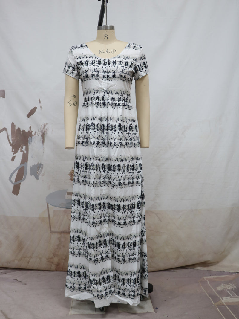 Spring Summer Women Clothing Short Sleeve Beach Dress