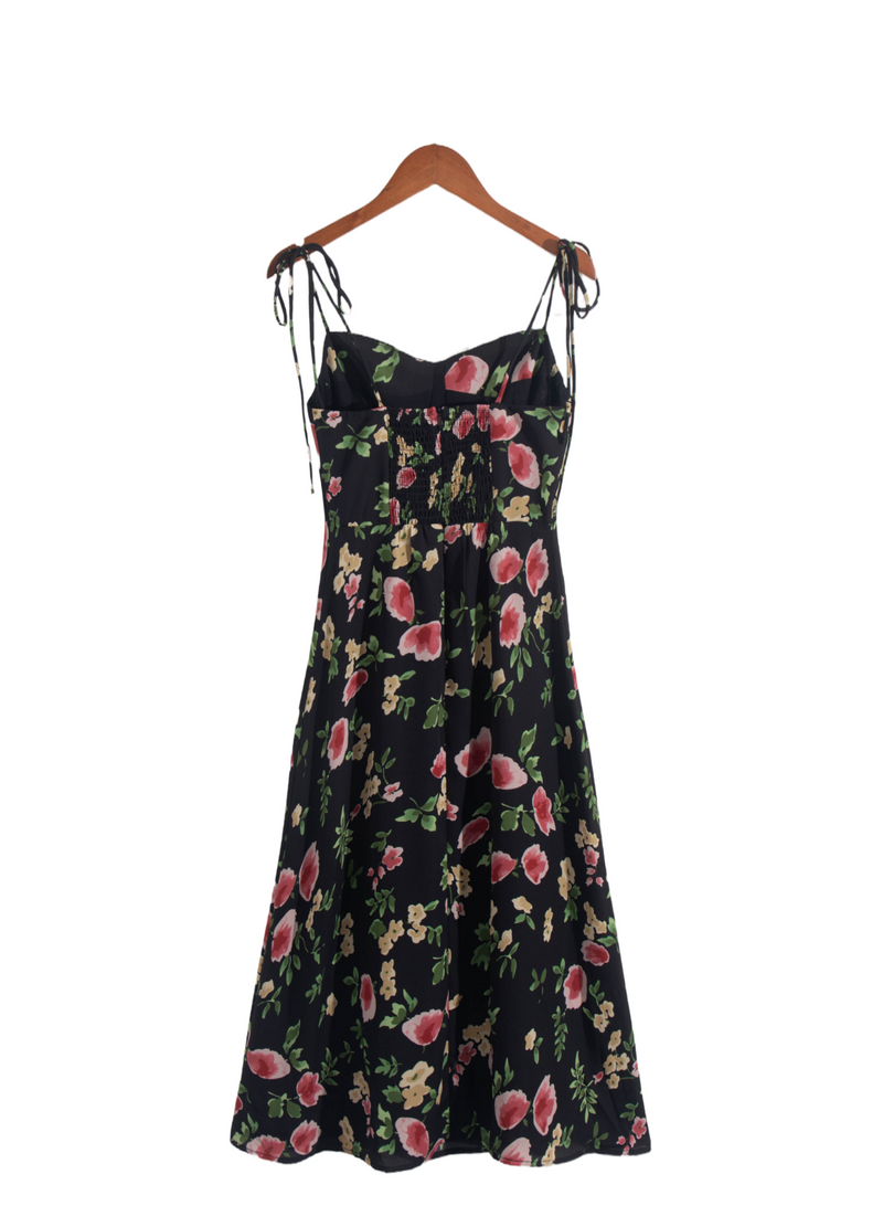 Women Clothing Spring Print Sleeveless V Neck Maxi Dress