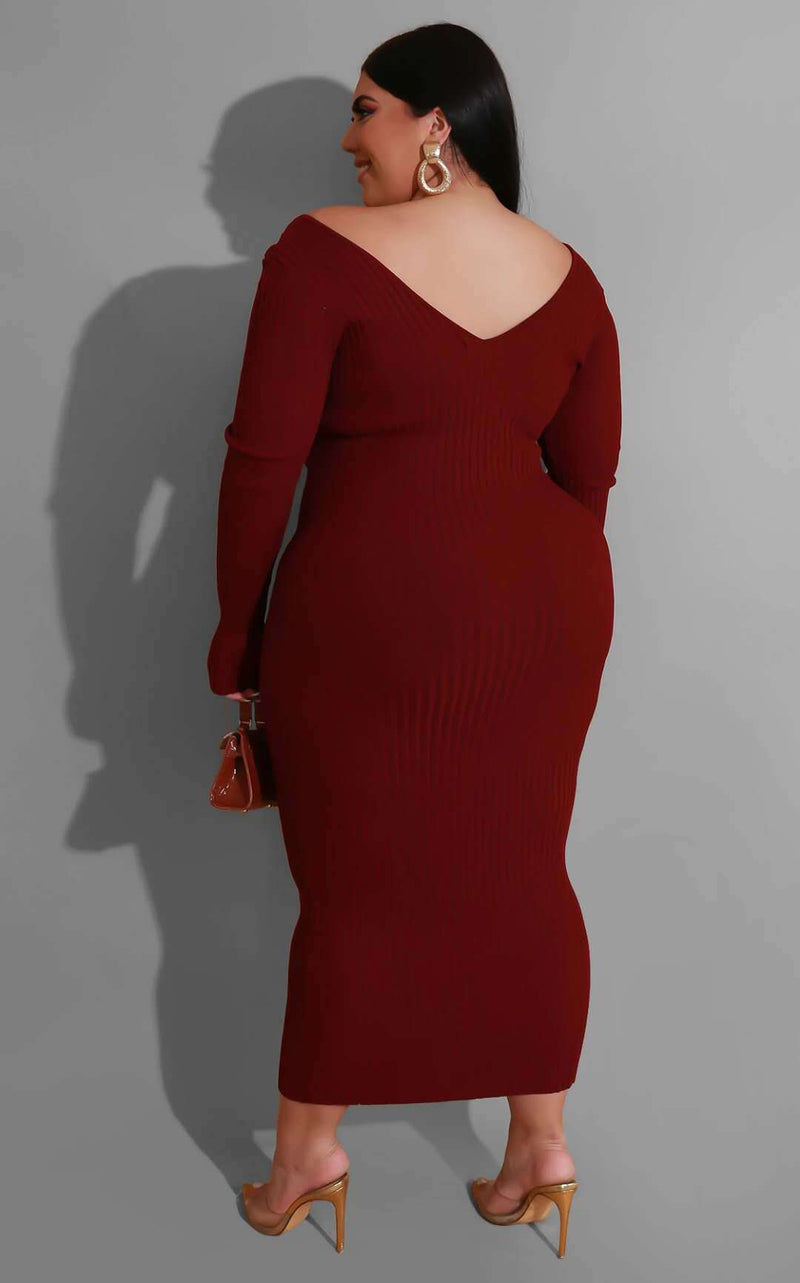 Plus Size Woman Women Dress V-neck Sunken Stripe Maxi Dress