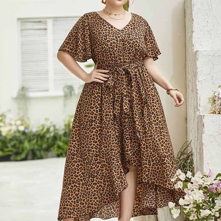 Plus Size Printed Pullover Office Maxi Dress Middle East Women Dress Women