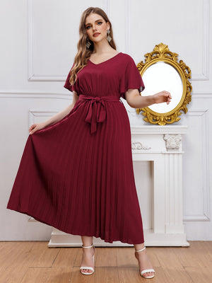 Plus Size Women Clothing Office Loose Middle East Women Clothes Pleated Dress Women