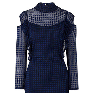 Plus Size Women Clothes Lace Slim Fit Patchwork Sheath Dress