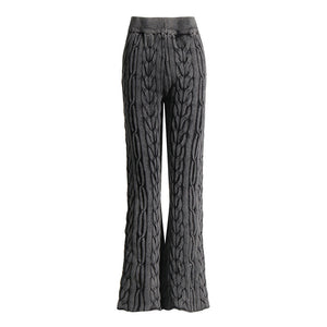 Autumn Winter Elegant Twist Slim Fit Slimming Niche Design Micro Pull Knitted Trousers Casual Pants