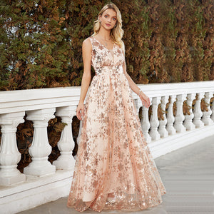 Ladies Dress Women Clothing Sleeveless Sequined Cocktail Party Party Cocktail Annual Meeting Formal Swing Dress