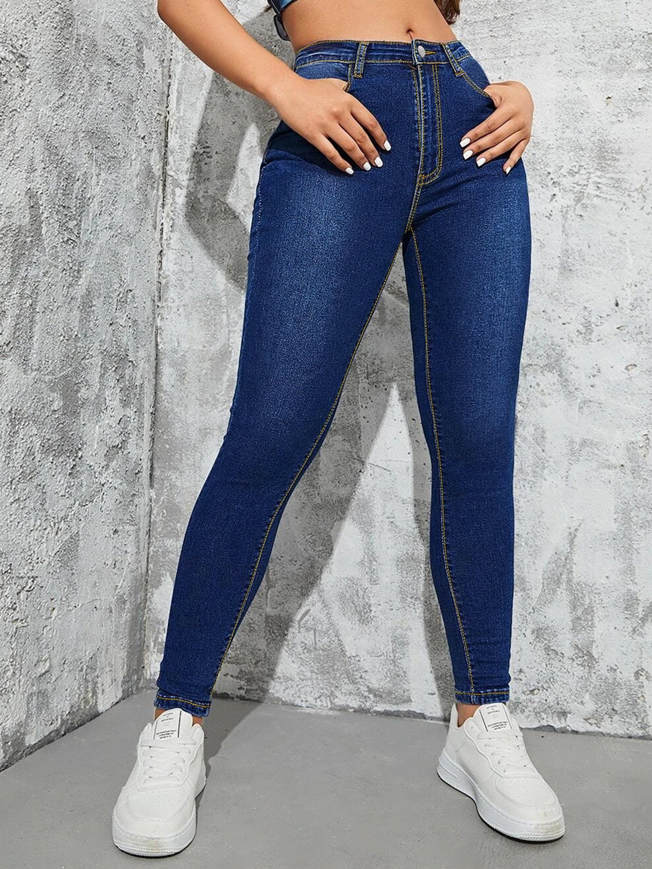 Women Clothing Slim Fit Women Jeans High Waist Slim Fit Pencil Trousers