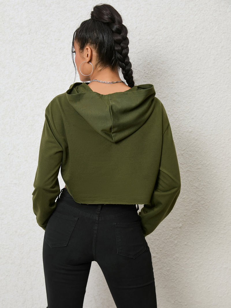 Winter Women Clothing Personalized Hip Hop Trendy Solid Color Printing Sweater Cropped Hollow Out Cutout Top for Women