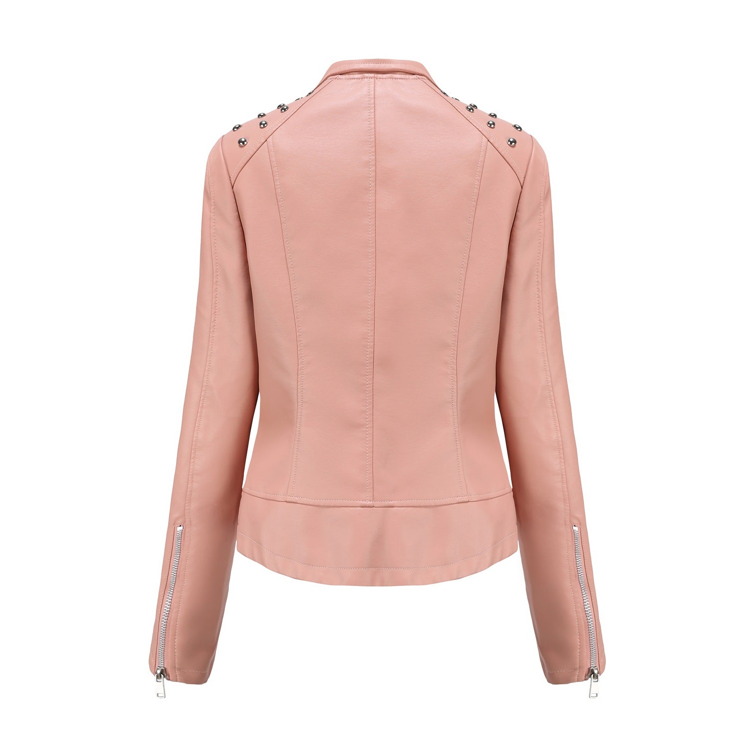 Women Rivet Leather Jacket Women Jacket Collared Motorcycle Clothing Thin Spring Autumn Women Jacket