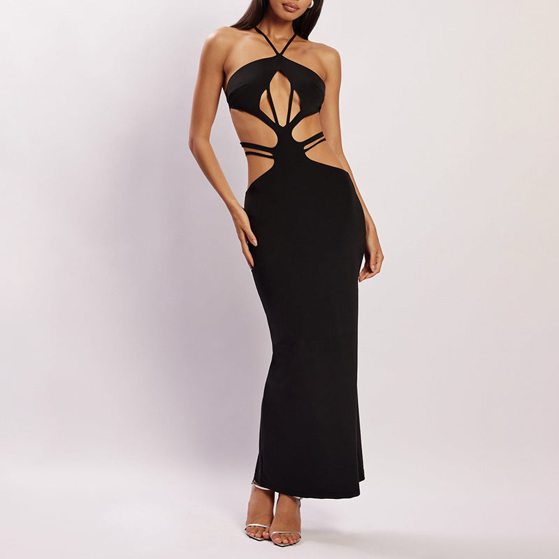 Sexy Slim Fit Dress Hollow Out Cutout Niche Dress Maxi Dress